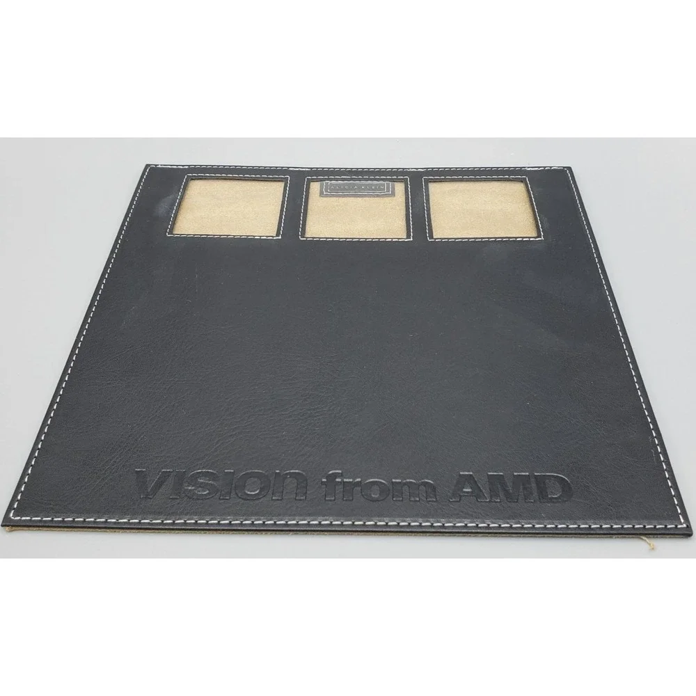 Alicia Klein Executive Mousepad Black Faux Leather Embossed AMD‎ Vision Logo AK2