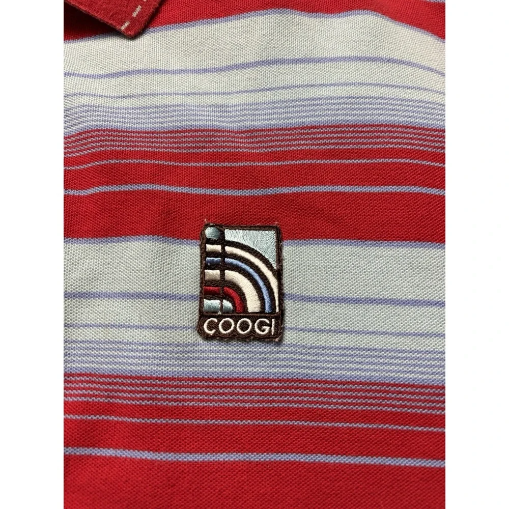 Vintage Coogi Australia Colorful Striped Polo Embroidered Shirt Men's Sz 4XL