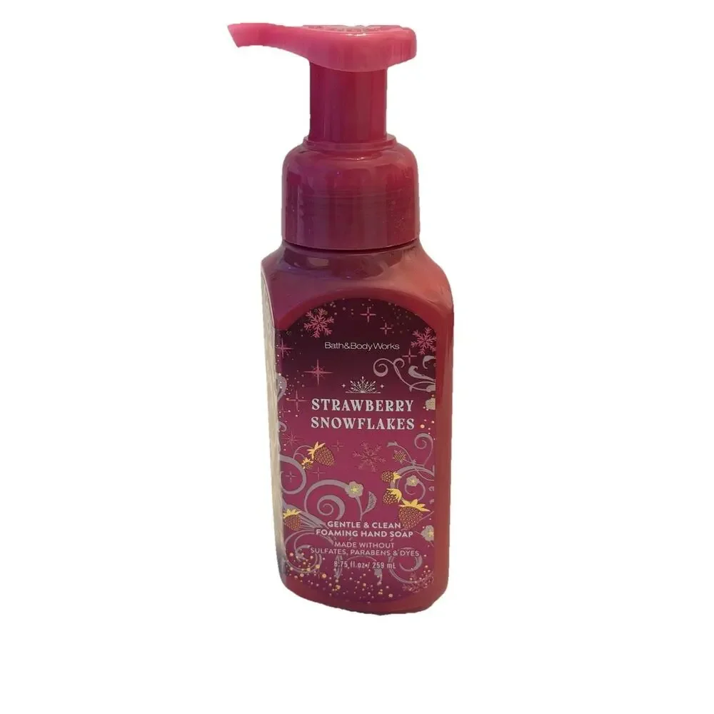 Set of 5 Bath & Body Works STRAWBERRY SNOWFLAKES Foaming Hand Soap 8.75 fl oz